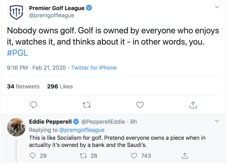 twitter premier golf league