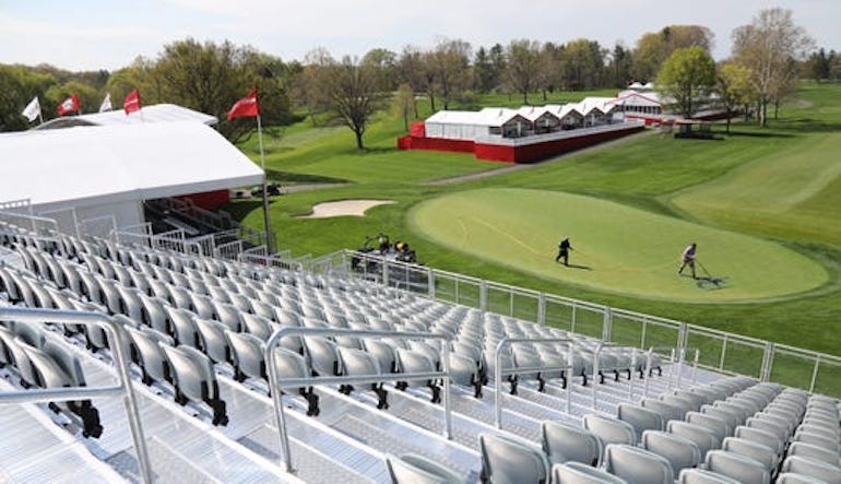 tribune pga tour grand stand no fans