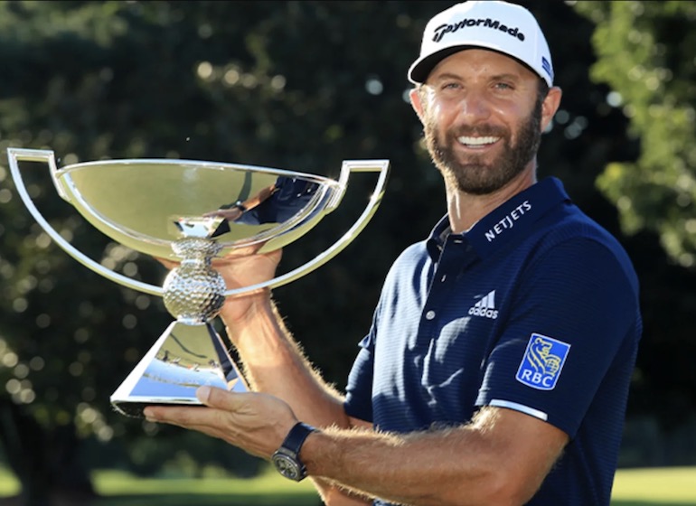 dustin johnson fedexcup trophée coupe victoire