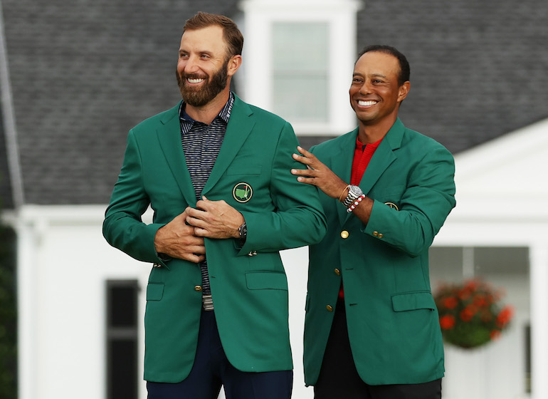 Dustin Johnson Tiger Woods (Photo by Patrick Smith/Getty Images)