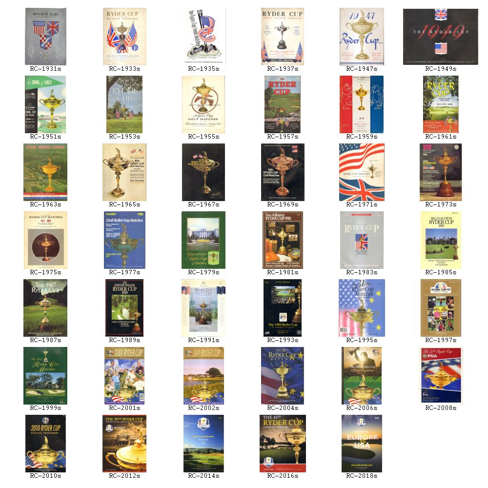 Histoire et collections : demandez le programme de la Ryder Cup (1927-2018) !