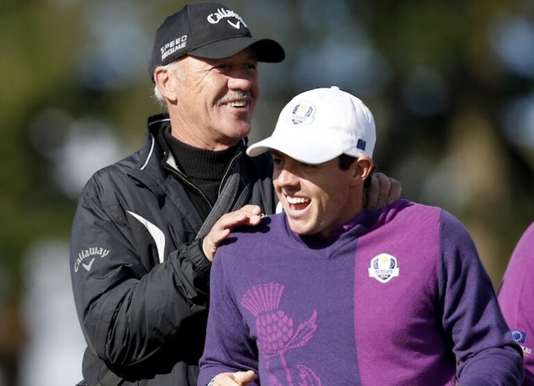 Rory McIlroy et Pete Cowen Photo by ADRIAN DENNIS / AFP