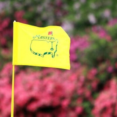 MASTERS AUGUSTA pin flag Andrew Redington/Getty Images/AFP (Photo by Andrew Redington / GETTY IMAGES NORTH AMERICA / Getty Images via AFP