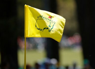 masters augusta pin flag Photo by Jared C. Tilton / GETTY IMAGES NORTH AMERICA / Getty Images via AFP