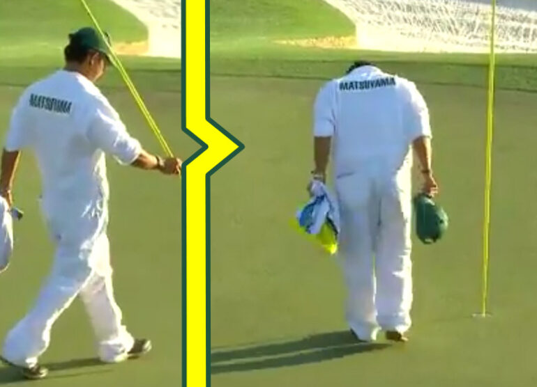 caddie matsuyama incline masters video virale