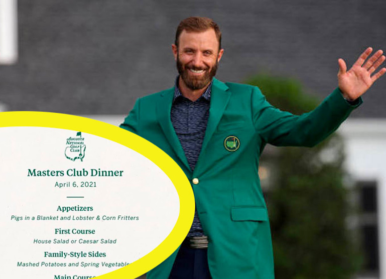 Le menu de Dustin Johnson pour le diner des Champions