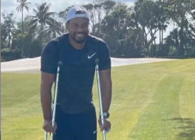 tiger woods bequille chien accident