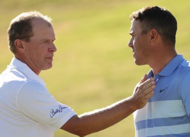 Steve Stricker and Brooks Koepka Photo by Abbie Parr Getty Images via AFP