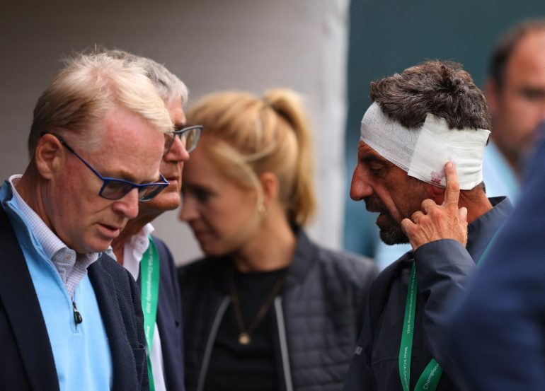 keith pelley Pietro Consenza  Francesco Laporta Photo  Richard HEATHCOTE  / Getty Images via AFP