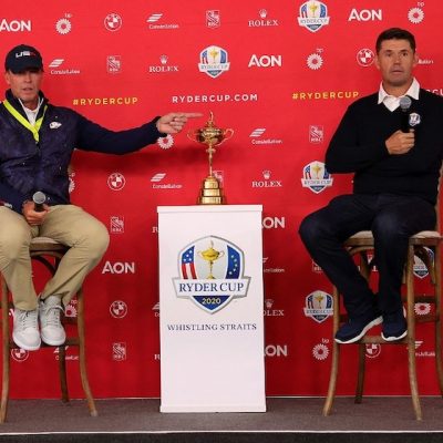 Steve Stricker Padraig Harrington Stacy Revere Getty Images via AFP