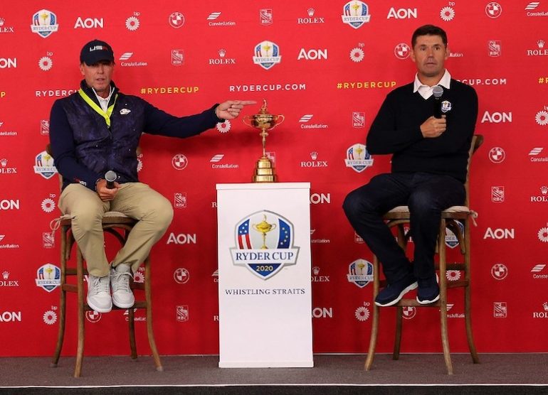 Steve Stricker Padraig Harrington Stacy Revere Getty Images via AFP