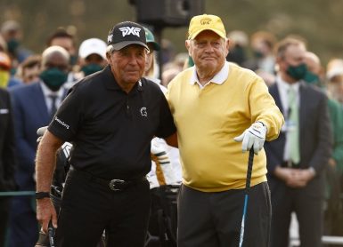 Gary Player Jack Nicklaus Photo by Jared C. Tilton / GETTY IMAGES NORTH AMERICA / Getty Images via AFP