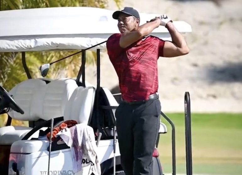 tiger woods drive practice ©Capture Ecran Twitter PGA Tour