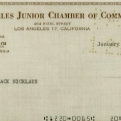 CHEQUE JACK NICKLAUS