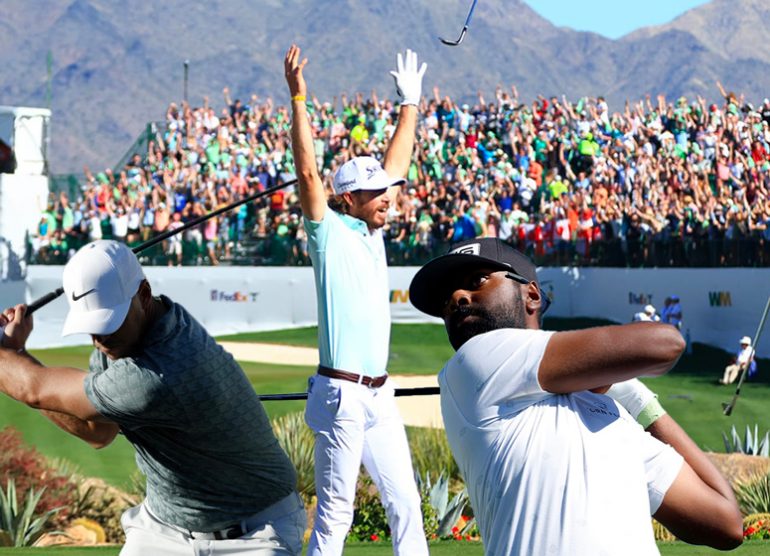 folie-koepka-hole-in-one-ryder-theegala-trou-en-un-phoenix @AFP/GETTY/PGA TOUR