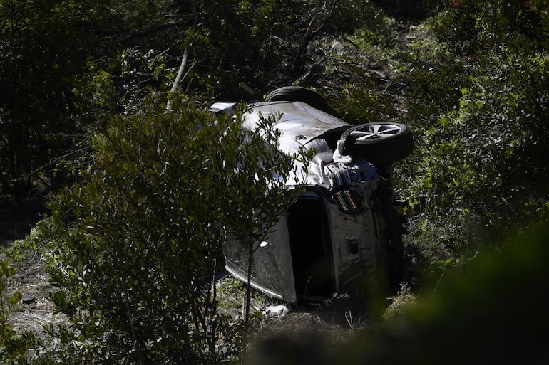 Tiger Woods car voiture accident Photo by Patrick T. FALLON / AFP