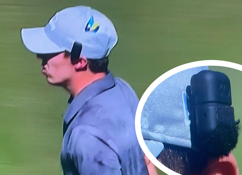 Le curieux dispositif fixé à la casquette de Matt Fitzpatrick et qu'il va falloir s'habituer à voir sur le PGA Tour