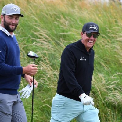 Phil Mickelson Jon Rahm Photo by ANDY BUCHANAN / AFP