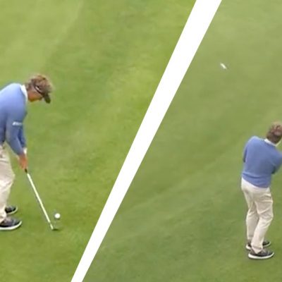 L'improbable “double touch“  au chipping de Bernhard Langer