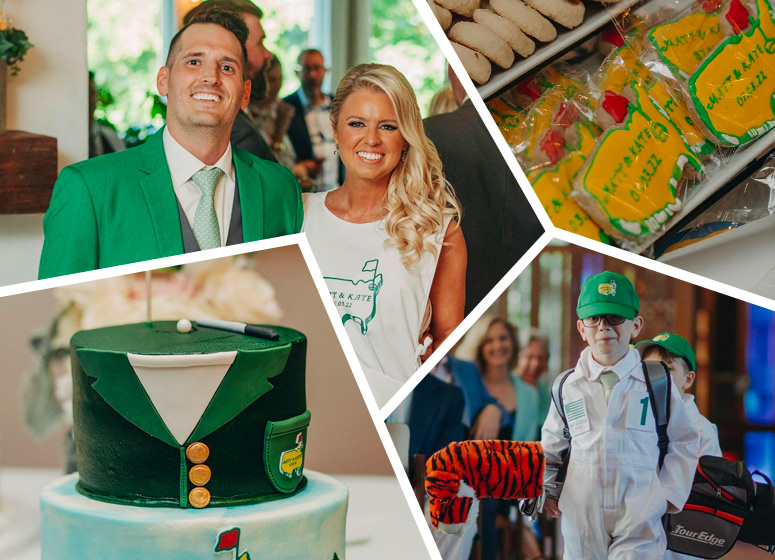 Complètement dingues de golf ils se marient en mode Masters d'Augusta