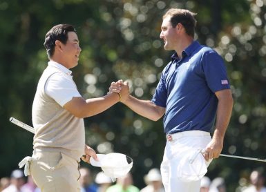 Tom Kim Scottie Scheffler (Photo by Stacy Revere / GETTY IMAGES NORTH AMERICA / Getty Images via AFP)