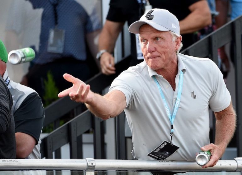 Greg Norman Photograph by Steve DYKES/GETTY IMAGES NORTH AMERICA/Getty Images via AFP