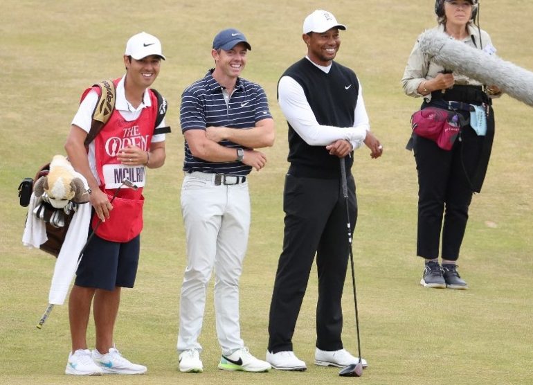 Tiger Woods Rory McIlroy The 150th Open at St Andrews Old Course Photo by Warren Little/Getty Images