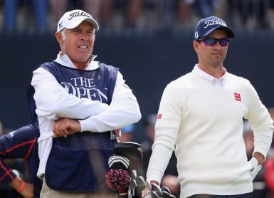 Adam Scott caddie Steve Williams Photo by Christian Petersen/Getty Images