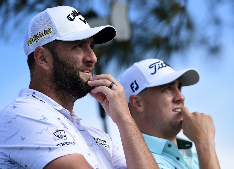 Jon Rahm Justin Thomas Photo by DONALD MIRALLE / GETTY IMAGES NORTH AMERICA / Getty Images via AFP