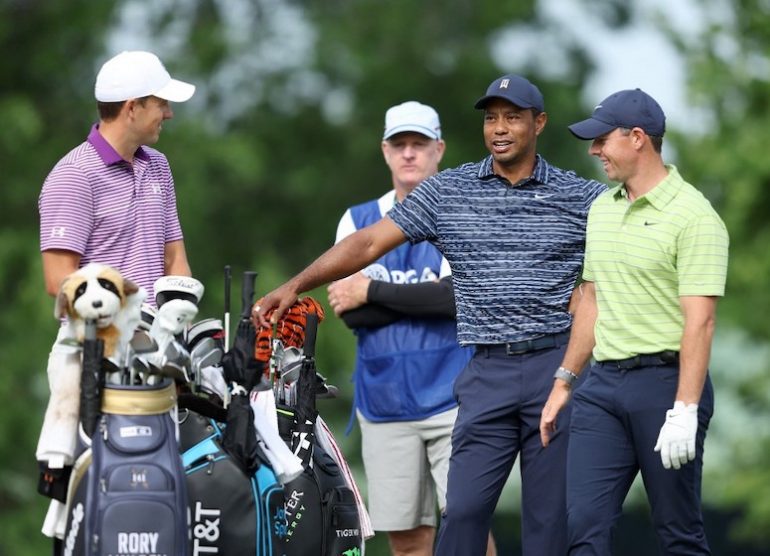 Tiger Woods , Rory McIlroy Jordan Spieth Richard Heathcote/Getty Images/AFP