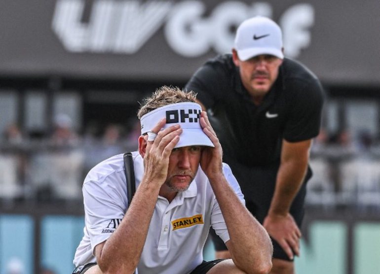 brooks koepka Ian Poulter liv golf Photo by Giorgio VIERA / AFP