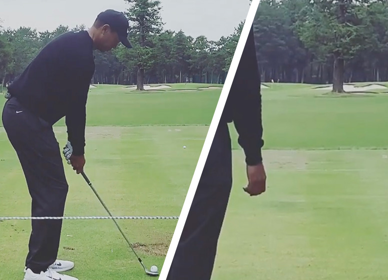 Cette dinguerie de Tiger Woods au practice pour célébrer la journée mondiale du trickshot !