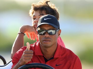 Tiger Woods Charlie Woods Photo by DAVID CANNON / David Cannon Collection / Getty Images via AFP