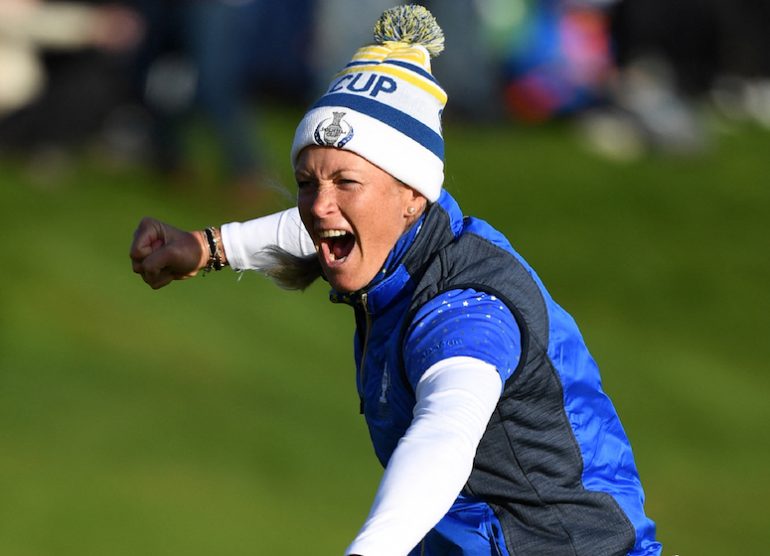 Suzann Pettersen Photo by ANDY BUCHANAN / AFP Solheim cup