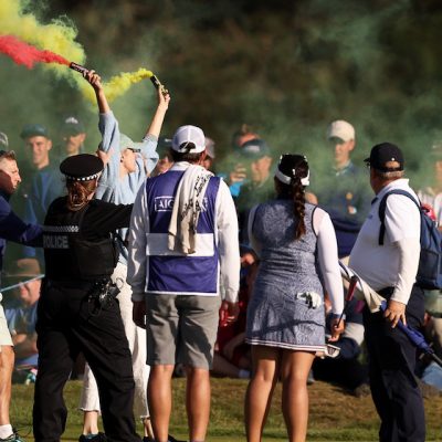 Extinction Rebellion manifestation AIG Women's Open at Walton Heath Golf Club Photo by Warren Little/Getty Images