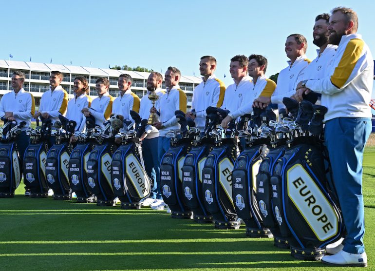 Europe TEAM ROME 44th Ryder Cup at the Marco Simone Golf and Country Club (Photo by Alberto PIZZOLI / AFP)