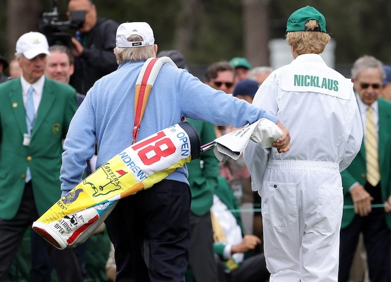 sac Jack Nicklaus masters flagbag Jamie Squire/Getty Images/AFP