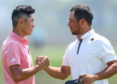 Collin Morikawa Xander Schauffele Photo by Andrew Redington / GETTY IMAGES NORTH AMERICA / Getty Images via AFP
