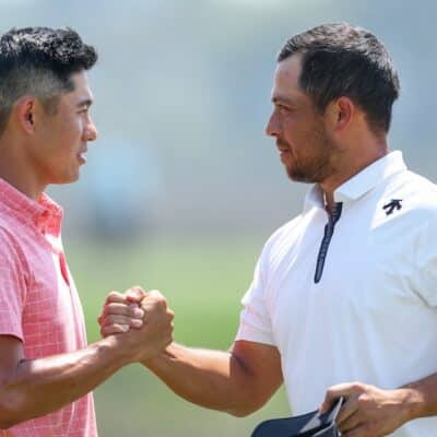 Collin Morikawa Xander Schauffele Photo by Andrew Redington / GETTY IMAGES NORTH AMERICA / Getty Images via AFP
