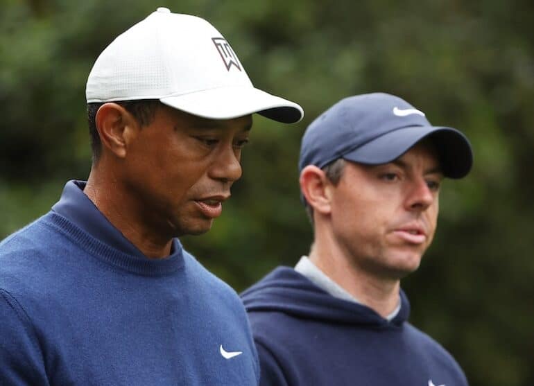 Tiger Woods Rory McIlroy Christian Petersen/Getty Images/AFP