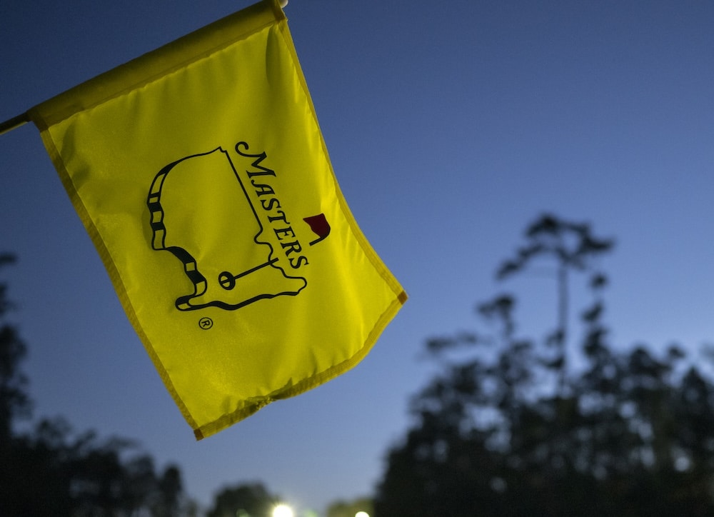 A flagstick Augusta National Golf Club, Tuesday, April 08, 2025.