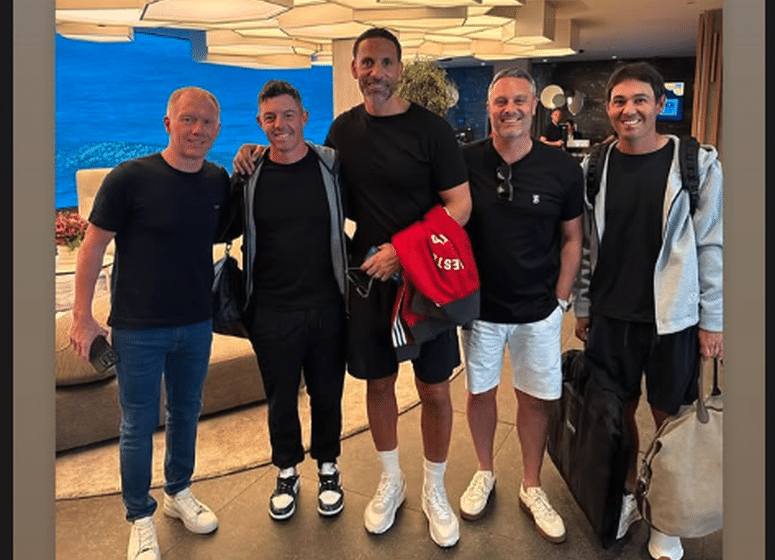Grand fan de Manchester United, Rory McIlroy assiste à la finale de la Ligue Europa à Bilbao