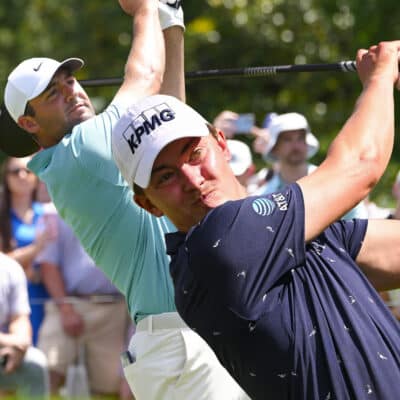 L'incroyable concours d'approche au 14 entre Maverick McNealy et Scottie Scheffler !