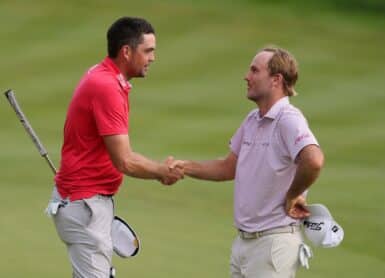 Keegan Bradley Russell HenleyPhoto by Andrew Redington / GETTY IMAGES NORTH AMERICA / Getty Images via AFP