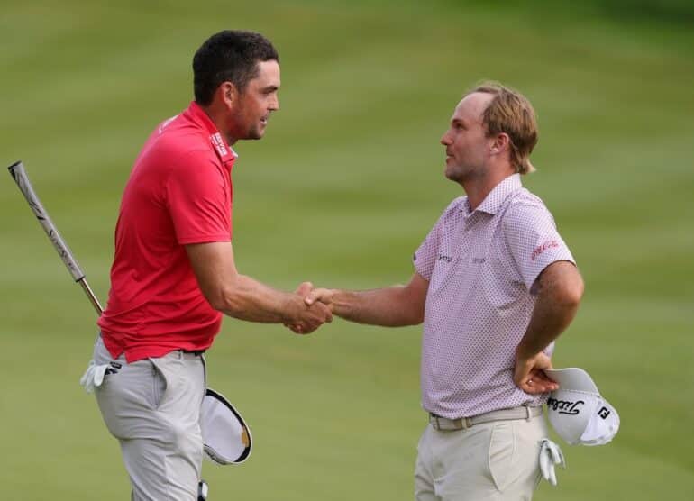 Keegan Bradley Russell HenleyPhoto by Andrew Redington / GETTY IMAGES NORTH AMERICA / Getty Images via AFP