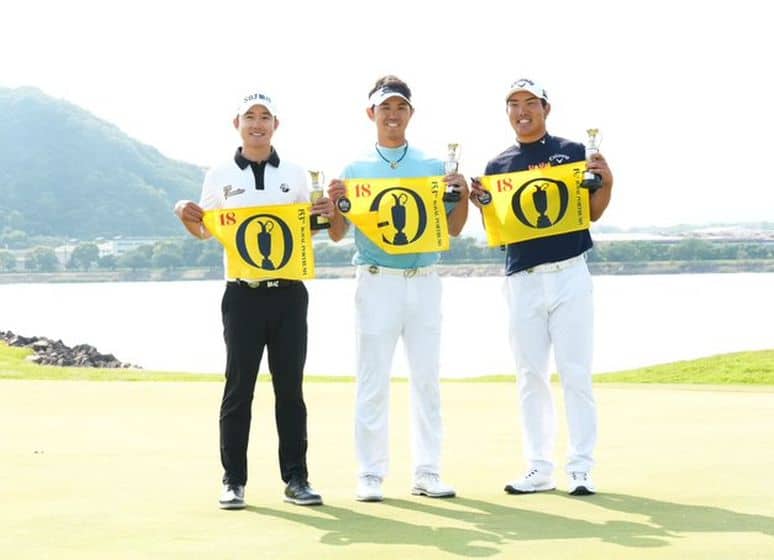 Les Japonais Akutsu et Kawamoto ainsi que le Sud-Coréen Song à Portrush