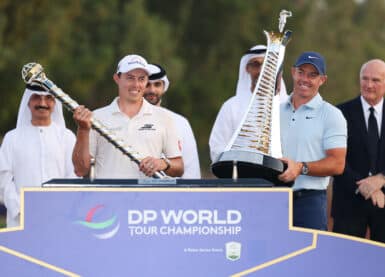 Matt Fitzpatrick Rory McIlroy Photo by Richard HEATHCOTE / GETTY IMAGES EUROPE / Getty Images via AFP