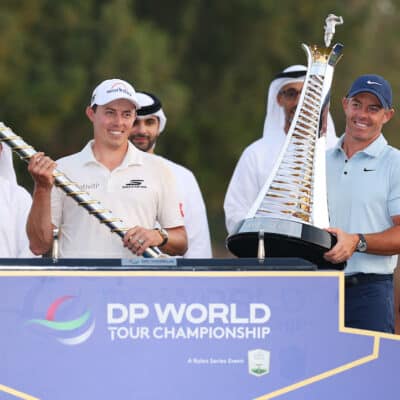 Matt Fitzpatrick Rory McIlroy Photo by Richard HEATHCOTE / GETTY IMAGES EUROPE / Getty Images via AFP