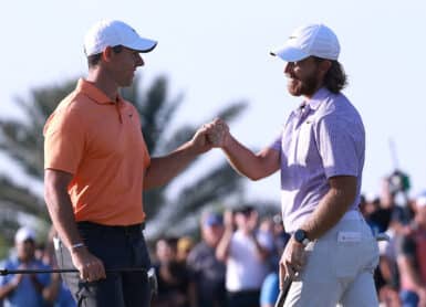 Rory McIlroy Tommy FleetwoodPhoto by Warren Little / GETTY IMAGES EUROPE / Getty Images via AFP