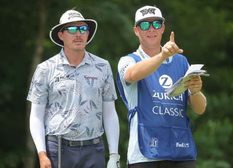 Joel Dahmen Geno Bonnalie Photo by Jonathan Bachman / GETTY IMAGES NORTH AMERICA / Getty Images via AFP